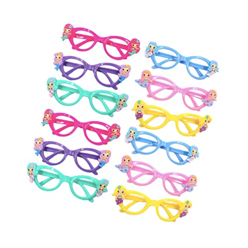 LOLIPPYY 12 Stück Teiliges Partybrillen ohne Gläser Lustige Kunststoffbrillen als Foto Requisiten für Mädchen Jungen Leicht Einzigartiges Design für Spaß Tanzfesten und Feiern von LOLIPPYY