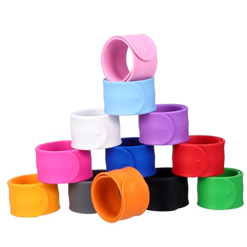 LOLIPPYY 12 Stück Teiliges Silikon Slap Wrist Bracelets Bunte Hautfreundliche Schnapparmbänder Vielseitig Tragbar für Kindergeburtstag Mitgebsel Geburtstagsdeko Carnival Prizes Bequemer von LOLIPPYY