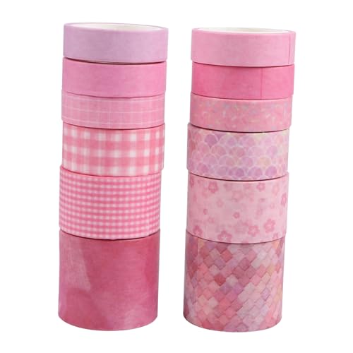 LOLIPPYY 12 Stück Washi-Tape Weiß Sammelalbum Kunst Scrapbooking klebrig the washi tape bastelbedarf Geschenkverpackung Klebebänder DIY Dekoband Washi-Klebeband Notebook -Band Papier Rosa LOLIPPYY 12 Stück Washi-Tape Weiß Sammelalbum Kunst Scrapbooking klebrig the washi tape bastelbedarf Geschenkverpackung Klebebänder DIY Dekoband Washi-Klebeband Notebook -Band Papier Rosa von LOLIPPYY