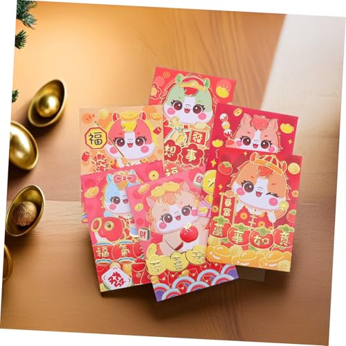 LOLIPPYY 120 Stück Pferdejahr Rote Umschläge Cartoon Pferd Hongbao Geldumschläge für Chinesisches Neujahrsfest Hochzeit Geburtstagsfeier Festliche Rote Papierumschläge Lunar Year Dekoration von LOLIPPYY