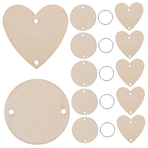 LOLIPPYY 120 Stück Teiliges Holzscheiben mit Löchern Bestehend aus Runden und Herzförmigen Scheiben Inklusive Schlüsselringen für Hängende Kalender DIY Bastelprojekte Geburtstags und LOLIPPYY 120 Stück Teiliges Holzscheiben mit Löchern Bestehend aus Runden und Herzförmigen Scheiben Inklusive Schlüsselringen für Hängende Kalender DIY Bastelprojekte Geburtstags und von LOLIPPYY