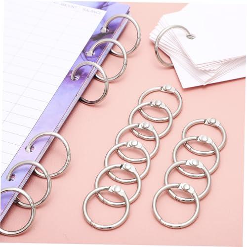 LOLIPPYY 120 Stück Teiliges Metall Buchringe Innenmaß Silber Stabile Notizbuch Binder Ringe für Karteikarten Scrapbook Planer Vielseitige Ringbindung für Büro Schule DIY und Organisation von LOLIPPYY