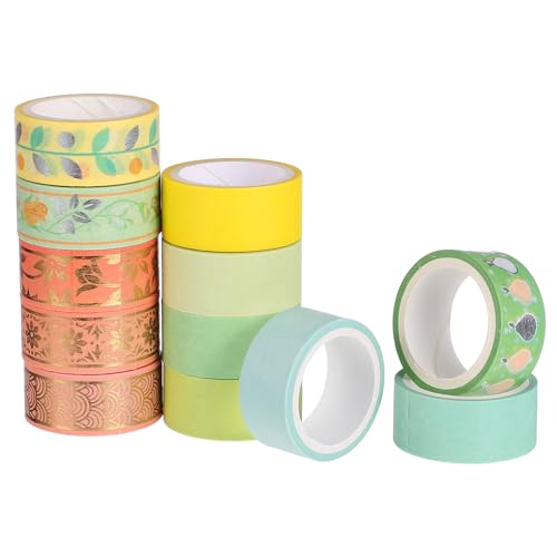 LOLIPPYY 12Rollen Foil Washi Tape Dekoratives Klebeband für Scrapbooking DIY Projekte und Geschenkverpackungen Verschiedene Muster für Handwerksideen von LOLIPPYY