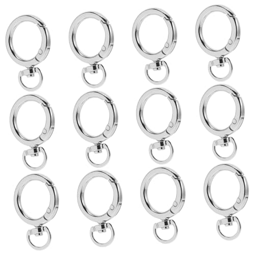 LOLIPPYY 12Stücke Runde Karabinerhaken Legierung Finish Feder O Ringe für Schlüsselanhänger Taschen DIY Zubehör Langlebig und Vielseitig Einsetzbar von LOLIPPYY