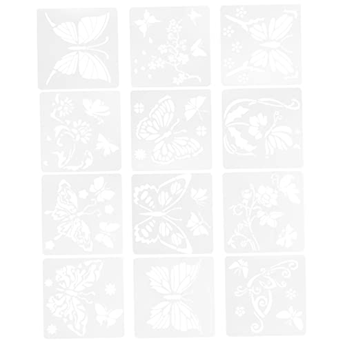 LOLIPPYY 12Stücke Teiliges Schmetterling Schablonen für Wandgestaltung Wiederverwendbare Malvorlagen Hochwertigem Pet Material für DIY Projekte Kunsthandwerk und Wohnkultur von LOLIPPYY