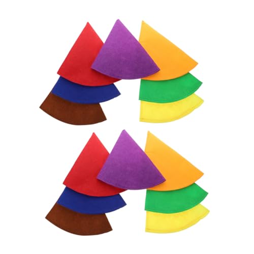 LOLIPPYY 14 Stück Teiliges Bunte Filz Zwergenhüte Konische Gnome Partyhüte aus Atmungsaktivem Filz Verstellbar für Erwachsene und Bequeme Kopfbedeckung für Halloween Geburtstag Karneval von LOLIPPYY