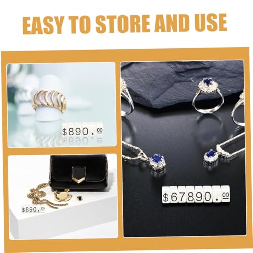 LOLIPPYY 15 Saiten Teiliges Preisschild Schmuck Verstellbare Zahlenwürfel mit Transparenter Schwarzer Schrift Eleganter Display ständer für Einzelhandel Verkaufstresen Klare Preisanzeige von LOLIPPYY