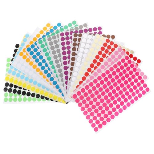 LOLIPPYY 16 Blatt Bunte Selbstklebende Punkt Etiketten Farbige Runde Markierungsaufkleber für Büro Schule Haushalt Vielseitig Einsetzbar Wasserfest und Beschriftbar von LOLIPPYY