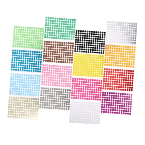 LOLIPPYY 16 Blatt Selbstklebende Wasserfeste Bunte Rundetiketten Farbige Nummerierte Klebepunkte für Büro Schule Lager und Dekoration Leicht Abziehbar Langlebig und Klar Lesbar von LOLIPPYY