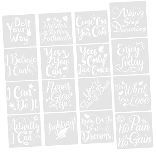 LOLIPPYY 16 Stück Teiliges DIY Malvorlagen mit Inspirierenden Wiederverwendbare Tragbare Schablonen für Zeichnen Scrapbooking Wandgestaltung und Kreative DIY Projekte LOLIPPYY 16 Stück Teiliges DIY Malvorlagen mit Inspirierenden Wiederverwendbare Tragbare Schablonen für Zeichnen Scrapbooking Wandgestaltung und Kreative DIY Projekte von LOLIPPYY