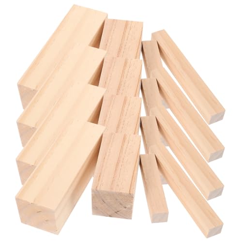 LOLIPPYY 16 Stück Teiliges Unbehandelte Holzsäulen Schnitzbare Holzblöcke aus Massivem Lindenholz für Anfänger DIY Basteln und Holzschnitzerei Kreative Holzstäbchen für Heimdekoration von LOLIPPYY