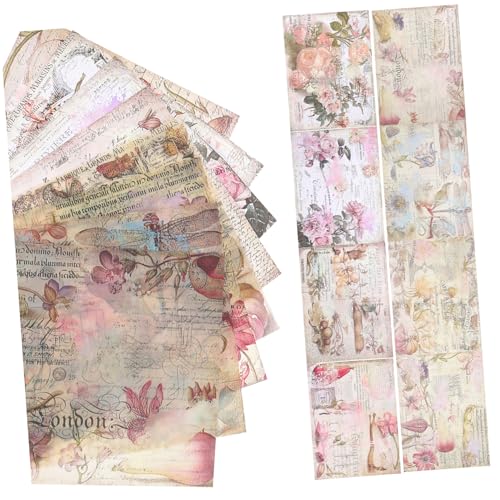 LOLIPPYY 16 Stück Vintage Scrapbooking Papier Teiliges DIY Bastelmaterial mit Einzigartigen Designs für Kreative Projekte und Journaling Hochwertiges Langlebiges Papier für Vielseitige von LOLIPPYY