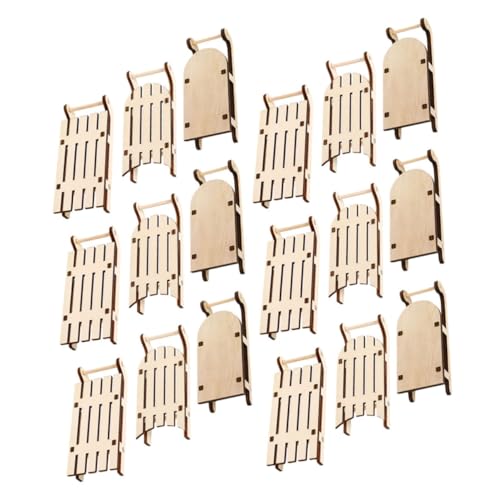LOLIPPYY 18 Stück Teiliges Miniatur-holzschlitten zum Aufhängen Unbemalt Vielseitig für DIY-weihnachtsbaumdekoration Hochzeiten Festliche Handwerksprojekte Charmantes Design für Weihnachts von LOLIPPYY