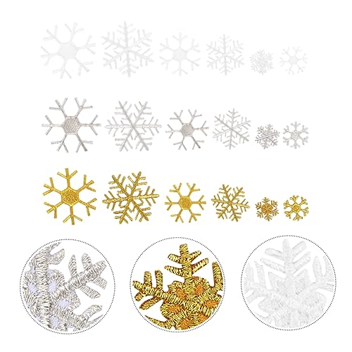 LOLIPPYY 18 Stück Teiliges Schneeflocken Aufnäher Weihnachtsdeko Stoffapplikationen Mix Farben und Festliche Patchwork Patches für Kleidung Scrapbooking Haarclips Weihnachtsbaum Basteln von LOLIPPYY