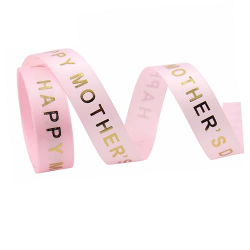LOLIPPYY 1Roll Festlicher dekorativer Gürtel Hutband Band, das glücklichen Muttertag sagt Aufkleber Neonband geschenkband pink Rosa Geschenkband Geschenkverpackungsband Wickelband Polyester von LOLIPPYY