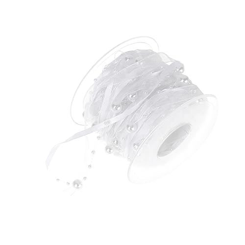 LOLIPPYY 1Rolle Perlenband für Hochzeitsdekoration und DIY Bastelprojekte Vielseitig Einsetzbar für Bouquets Partys und Festliche Anlässe Weiß von LOLIPPYY