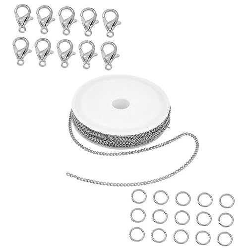 LOLIPPYY 1Satz DIY Halskette Verknüpfungskette mit Hummerschließen und Offenen Ringen Schmuck Making Kit für Armbänder und Silberne Kette für Schmuckgestaltung LOLIPPYY 1Satz DIY Halskette Verknüpfungskette mit Hummerschließen und Offenen Ringen Schmuck Making Kit für Armbänder und Silberne Kette für Schmuckgestaltung von LOLIPPYY