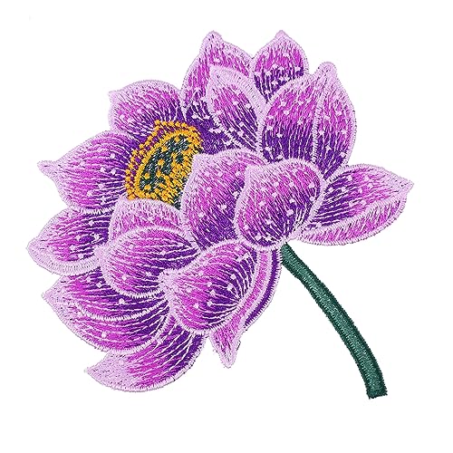 LOLIPPYY 1Stück Bestickter Lotus Patch Ethnischer Aufnäher für DIY Kleidung Aufkleber Langlebig und Farbecht für Projekte und von LOLIPPYY