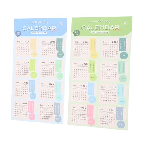 LOLIPPYY 2 Blatt Kalender Aufkleber Abziehbare Monatsplaner Index Tabs Selbstklebende Monatskalender Etiketten in Frischen Farben für Notizbücher Journale Übersichtliche Jahresplanung von LOLIPPYY