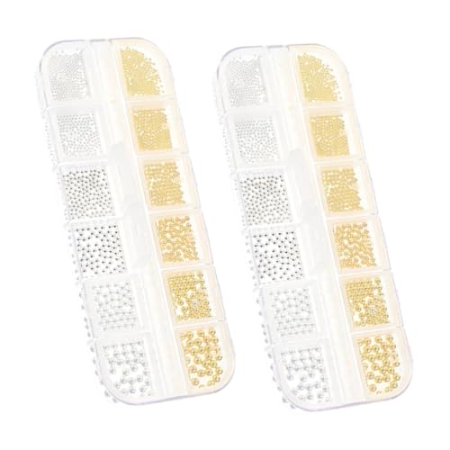 LOLIPPYY 2 Boxen Fächer Metall Stahlperlen Gold Silber Nail Art Charms Kleine Caviar Nageldekorationen DIY Schmuckherstellung Praktische Aufbewahrung für Profi und Anfänger Maniküre LOLIPPYY 2 Boxen Fächer Metall Stahlperlen Gold Silber Nail Art Charms Kleine Caviar Nageldekorationen DIY Schmuckherstellung Praktische Aufbewahrung für Profi und Anfänger Maniküre von LOLIPPYY