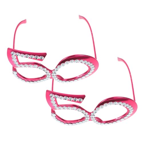 LOLIPPYY 2 Paare Geburtstag Partybrille Strassbesetzt Fotorequisite Hartgläser Rote Jubiläumsbrille für Geburtstag Feier und Fotospielzeug LOLIPPYY 2 Paare Geburtstag Partybrille Strassbesetzt Fotorequisite Hartgläser Rote Jubiläumsbrille für Geburtstag Feier und Fotospielzeug von LOLIPPYY