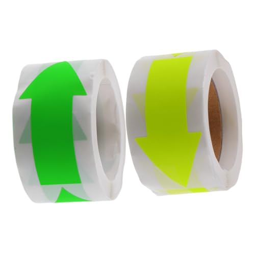 LOLIPPYY 2 Rollen Fluoreszierende Pfeilaufkleber Selbstklebende Richtungsetiketten für Geschenkverpackung Lager Büro Schule Dekoration Sticker für Backverpackung von LOLIPPYY