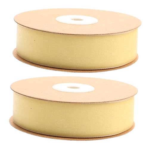 LOLIPPYY 2 Rollen Haarklammerband Weihnachtsband Bänder für Handwerk Band zum Verpacken Basteln die ribbon bandfeile toy silkn Schleifenzubehör DIY Bastelband Nylon Beige von LOLIPPYY
