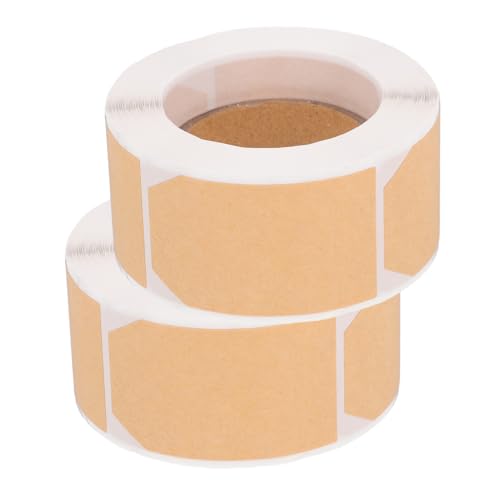 LOLIPPYY 2 Rollen Kraftpapier Klebeetiketten Selbstklebend Ablösbar Beschriftbar Namensschilder Aufkleber für Haushalt und Ordnung Vielseitig Einsetzbar Rückstandsfrei Entfernbar Praktische von LOLIPPYY