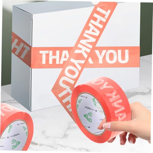 LOLIPPYY 2 Rollen Pinkes Verpackungsband mit Thank You aufdruck Dekoratives Klebeband zum Versiegeln und Verpacken Robustes Packband für Büro Geschenkverpackung und Versand von LOLIPPYY