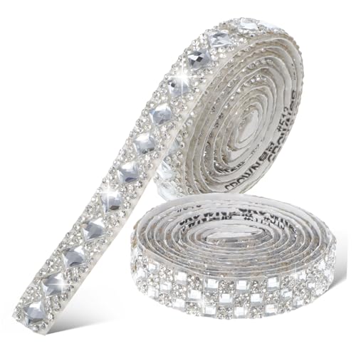 LOLIPPYY 2 Rollen Selbstklebendes Strassband Bling Band für DIY Handwerke Breit Langlebig und Anpassbar für Kleidung Dekoration und Kreative Projekte von LOLIPPYY