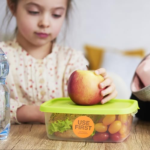 LOLIPPYY 2 Rollen Use First Aufkleber Lebensmittel Etiketten für Gastronomiebetrieb Vorratskontrolle Selbstklebend Orange pro Vorratsbeschriftung für Restaurant Küche von LOLIPPYY