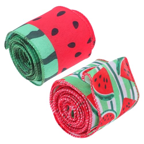 LOLIPPYY 2 Rollen Wassermelonenband, 4,5 M, Band Mit Drahtrand Zum Basteln, Verpacken Von Schachteln Und Als Feiertagsdekor, Für Frühlingskränze Und Zum Herstellen Von Diy-projekten LOLIPPYY 2 Rollen Wassermelonenband, 4,5 M, Band Mit Drahtrand Zum Basteln, Verpacken Von Schachteln Und Als Feiertagsdekor, Für Frühlingskränze Und Zum Herstellen Von Diy-projekten von LOLIPPYY