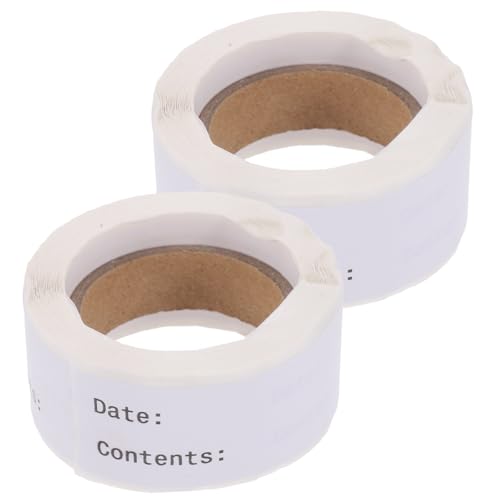 LOLIPPYY 2 Rollen Weiße Wiederablösbare Lebensmittel aufkleber Beschreibbare Küchenetiketten für Vorräte und Gefrierschrank Praktische Langlebige Aufbewahrungs Organisationsetiketten von LOLIPPYY