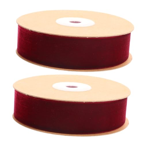 LOLIPPYY 2 Rollen geschenkband dünnes rotes Band Geburtstag farbig Stoff Haarbänder ribbon bandfeile bandalette Persönliches Geschenkband geschenkpaket DIY Bastelband Schleife Nylon von LOLIPPYY