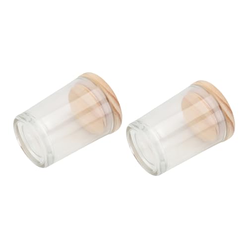 LOLIPPYY 2 STÜCK DIY Kerzenbehälter Transparente Kerzenbecher mit Holzdeckel für Selbstgemachte Duftkerzen für Schlafzimmer und Bürodekoration von LOLIPPYY