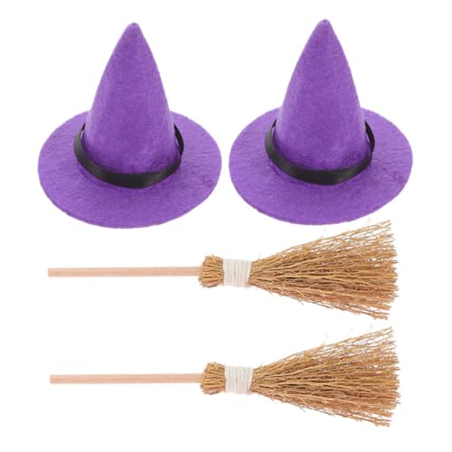 LOLIPPYY 2 Sätze Halloween Deko Mini Hexenhüte und Kleine Besen Teilig für Puppen DIY Zubehör Feine Verarbeitung und Realistisches Design für Mikro Landschaft und Hexenhaus Dekoration LOLIPPYY 2 Sätze Halloween Deko Mini Hexenhüte und Kleine Besen Teilig für Puppen DIY Zubehör Feine Verarbeitung und Realistisches Design für Mikro Landschaft und Hexenhaus Dekoration von LOLIPPYY