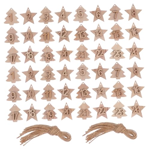 LOLIPPYY 2 Sätze Holz Zahlen Anhänger mit Hängekordel DIY Adventskalender Hängekalender Geschenkanhänger Holz Zahlen für Weihnachtsdeko Leicht und Vielseitig für Wand Tür Baum LOLIPPYY 2 Sätze Holz Zahlen Anhänger mit Hängekordel DIY Adventskalender Hängekalender Geschenkanhänger Holz Zahlen für Weihnachtsdeko Leicht und Vielseitig für Wand Tür Baum von LOLIPPYY
