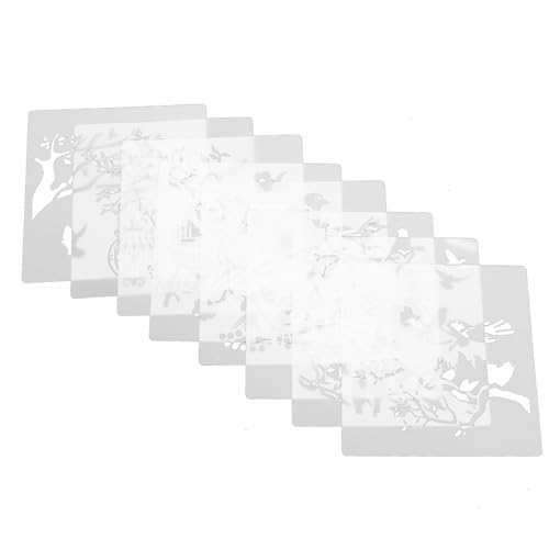 LOLIPPYY 2 Sätze Malschablonen Blumen und Vogelmuster Wiederverwendbar DIY Zeichenschablonen für Scrapbooking Wand und Möbelgestaltung mit Glatter Oberfläche von LOLIPPYY