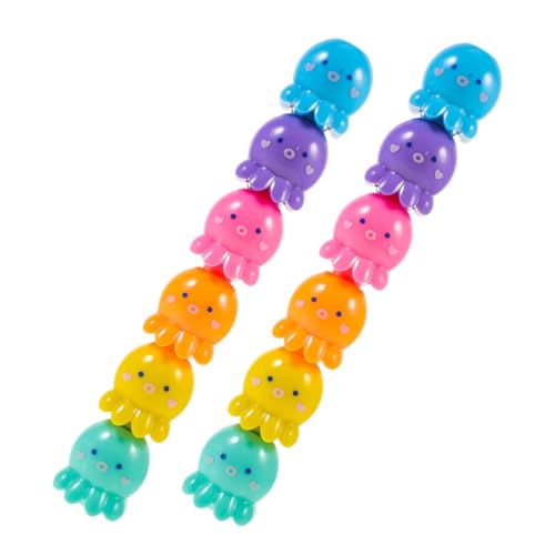 LOLIPPYY 2 Sätze Mini Octopus Highlighter Pens Stapelbare Fluoreszierende Marker Farbige Malstifte Verstellbar Leicht Tragbar Für Schule Büro Kreative DIY Projekte von LOLIPPYY