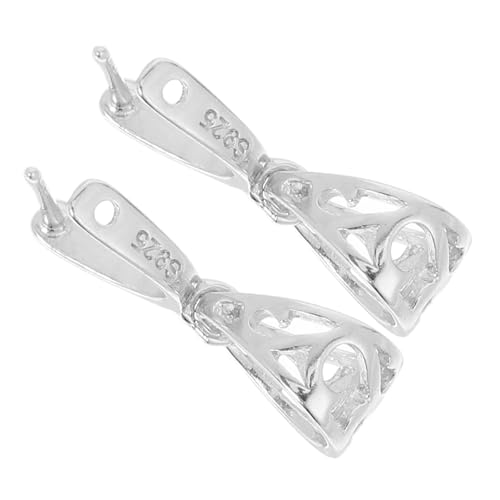 LOLIPPYY 2 Stück Anhängerverschlüsse aus Metall Silberfarben Mittelgroß Langlebige Schmuckverbinder für Halsketten und Armbänder Vielseitig Einsetzbar für DIY Schmuckherstellung Einfache von LOLIPPYY