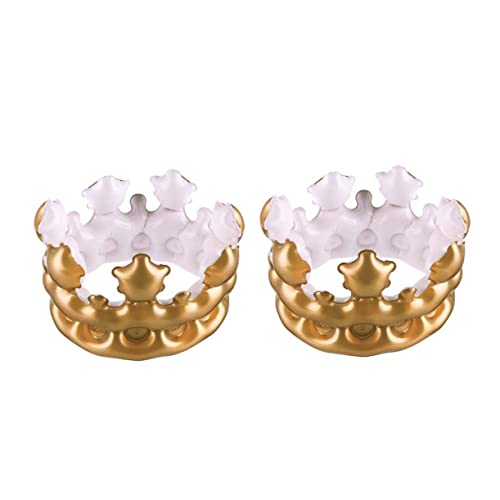 LOLIPPYY 2 Stück Aufblasbare Krone Spielzeug für Kindergeburtstage PVC Partyhut Lustige Foto Requisiten Leichtes Kostümzubehör für Karneval und Feierlichkeiten von LOLIPPYY