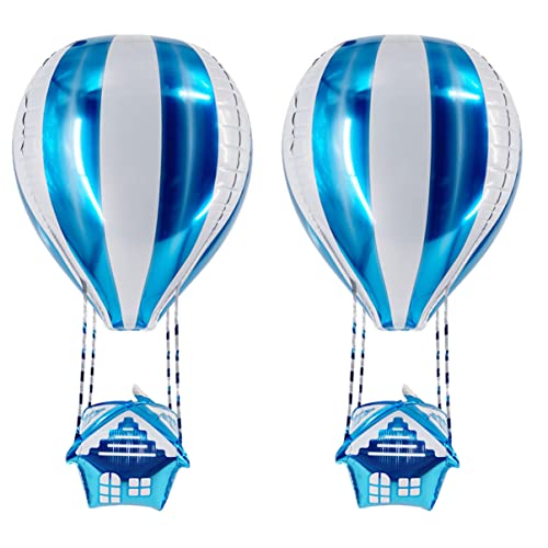 LOLIPPYY 2 Stück Ballon für wiederverwendbar Luft Dekoration Party wohnungsdeko wohnraumdeko fotohintergrund balongas balloon polsterelemente geburtstagseinladungen Aluminiumfolie Blue von LOLIPPYY