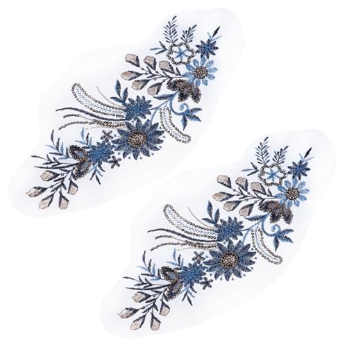 LOLIPPYY 2 Stück Blumen Pailletten Applikationen Stickerei Aufnäher zum Aufbügeln DIY Kleidung Dekoration für Frauen Blau Großer Blumen design LOLIPPYY 2 Stück Blumen Pailletten Applikationen Stickerei Aufnäher zum Aufbügeln DIY Kleidung Dekoration für Frauen Blau Großer Blumen design von LOLIPPYY