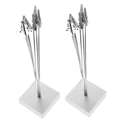LOLIPPYY 2 Stück Fotohalter mit Silbernem Metallfuß Stabile Tischkartenhalter für Hochzeit Menükarten und Memo Clips Elegante Platzkartenhalter mit Kreativem Zweig Design Vielseitig von LOLIPPYY