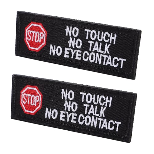 LOLIPPYY 2 Stück Gestickte Hundepatches No Touch No Eye Contact für Hundegeschirre Identifikationspatches für Diensthunde Wiederverwendbare und Stylische Aufnäher von LOLIPPYY