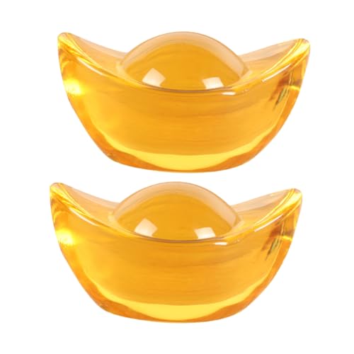 LOLIPPYY 2 Stück Goldene Ingot Dekoration Feng Shui Ornament für Zuhause Citrin Ingot als Festival Deko für Büro und Bringt Wohlstand LOLIPPYY 2 Stück Goldene Ingot Dekoration Feng Shui Ornament für Zuhause Citrin Ingot als Festival Deko für Büro und Bringt Wohlstand von LOLIPPYY
