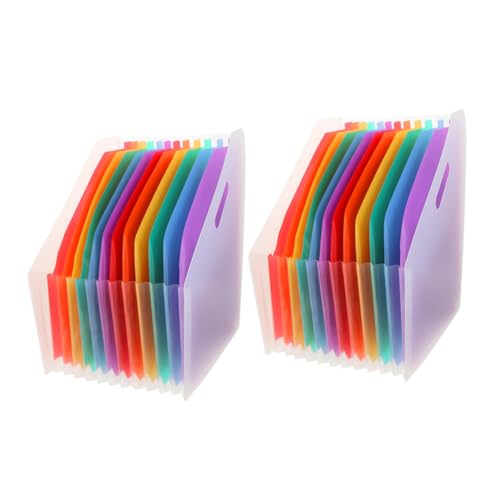 LOLIPPYY 2 Stück Großer Stehender Erweiterbarer Aktenordner aus Transparentem Langlebiger Accordion File Folder zur Organisation von Dokumenten Quittungen und Karten für Büro Schule und von LOLIPPYY