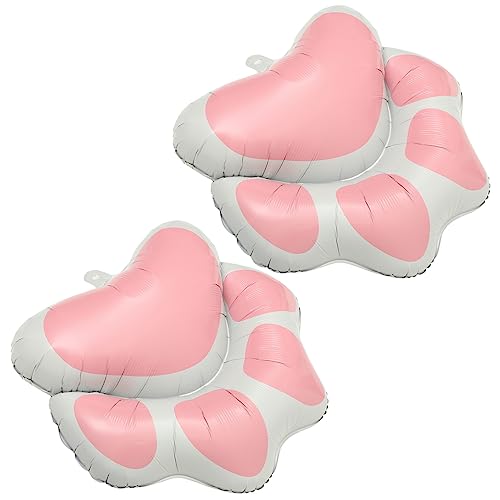 LOLIPPYY 2 Stück Hundepfote Ballon Hundepartyzubehör Hundeballons Pfoten-ballon-girlande Digitaler Ballon Helium-ballonpumpe Hundegeburtstag Luftballons Ballonbogen Rosa Aluminiumfolie von LOLIPPYY