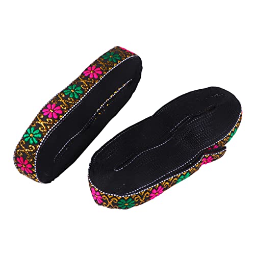 LOLIPPYY 2 Stück Jacquard-Gurtband aus Spitze haaraccessoires hair jewellery home dekoration Stickbandbesatz Spitzenbesatz zum Nähen Stickerei trimmen Kleidung Spitzenbesatz Polyester Black von LOLIPPYY