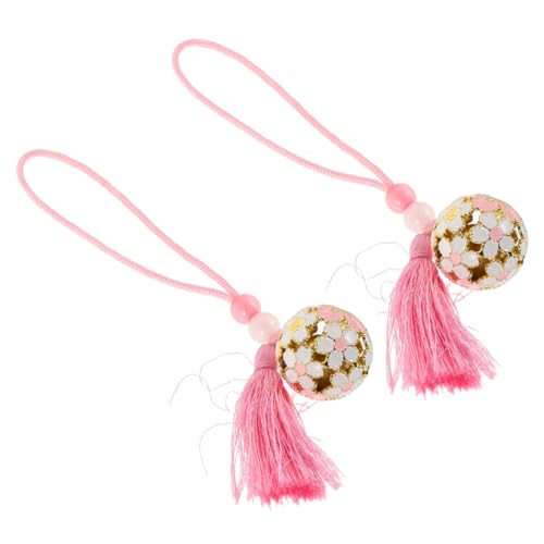 LOLIPPYY 2 Stück Japanischer Omamori Glücksbringer Kirschblüten Glocke Feng Shui Anhänger Kinkakuji Stil Vielseitig für Auto und Wohnraum Dekoration von LOLIPPYY
